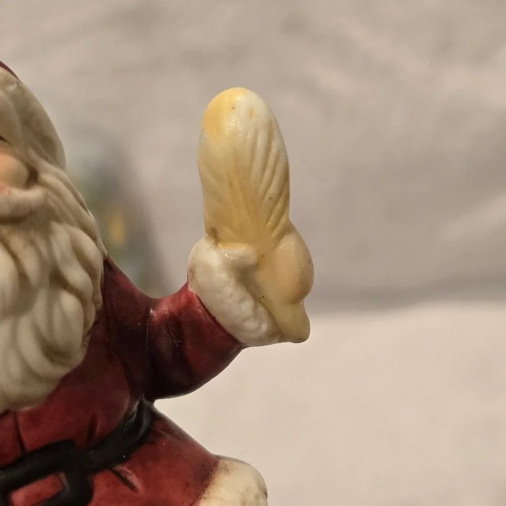 Vintage UCCC Santa Claus Figurine Father Christmas with List and Quill Taiwan
